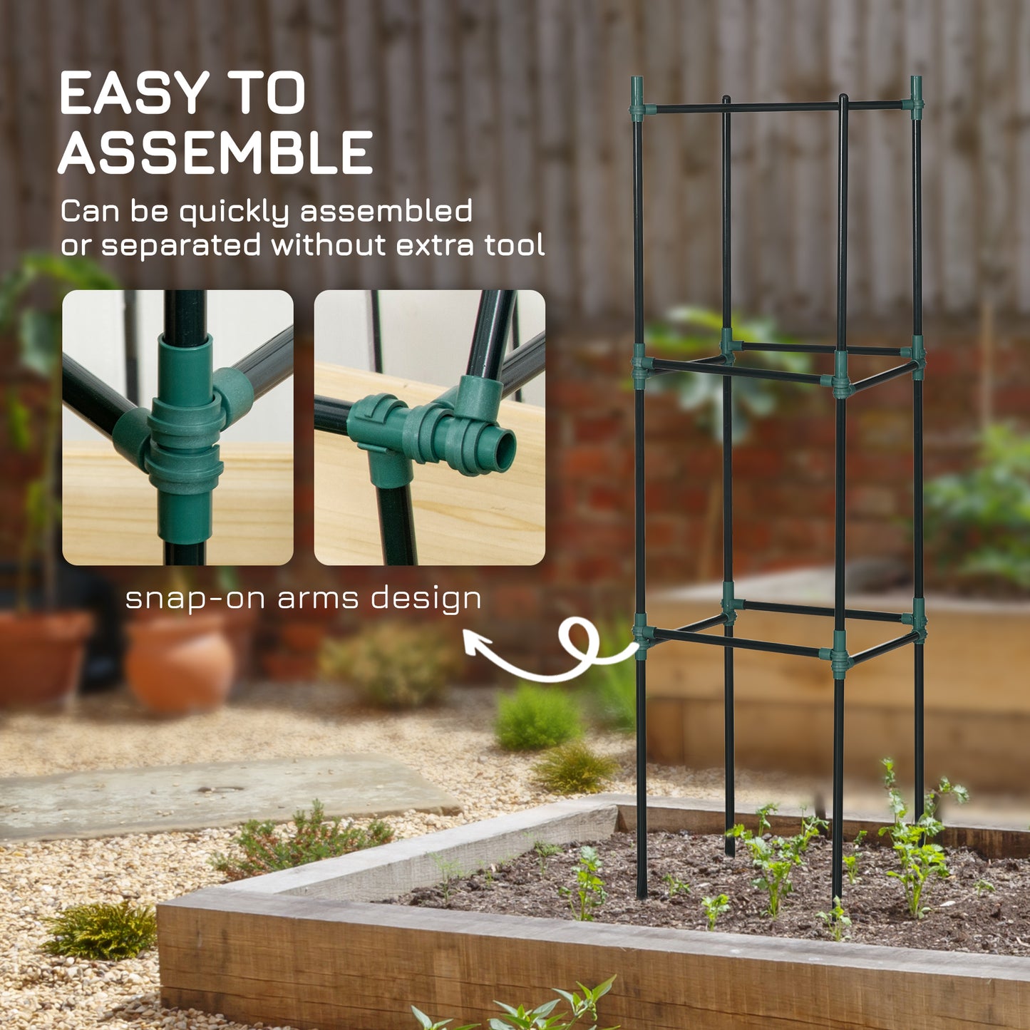 3 Pack Tomato Cage Set, 72 Inch DIY Tomato Plant Support Trellis, Tomato Trellis for Climbing Vegetables, Flowers and Fruits, Dark Green