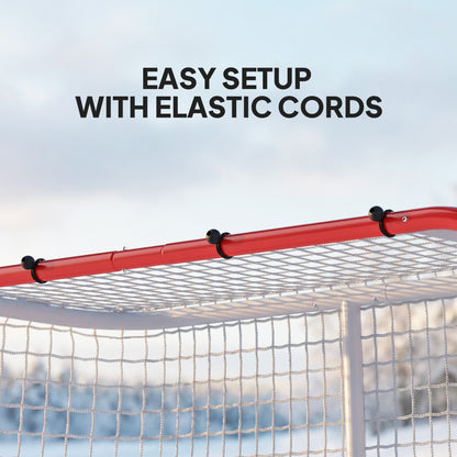 Soozier Hockey Net, Easy Set Up Hockey Goal with Steel Frame, PE Mesh, Outdoor Hockey Training Equipment for Garden, Backyard