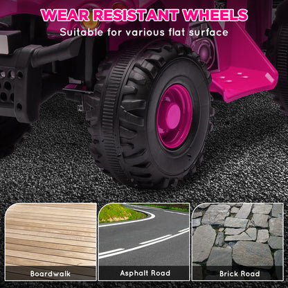 Qaba 6V Kids ATV Quad w/ Music, Forward, for 2-6 Years, Pink