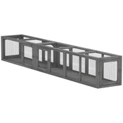 Cat Tunnel, Outdoor Cat Enclosure with Combinable Design, 8 Doors, 98" Kitty Toys for House, Window, Cage, Dark Grey