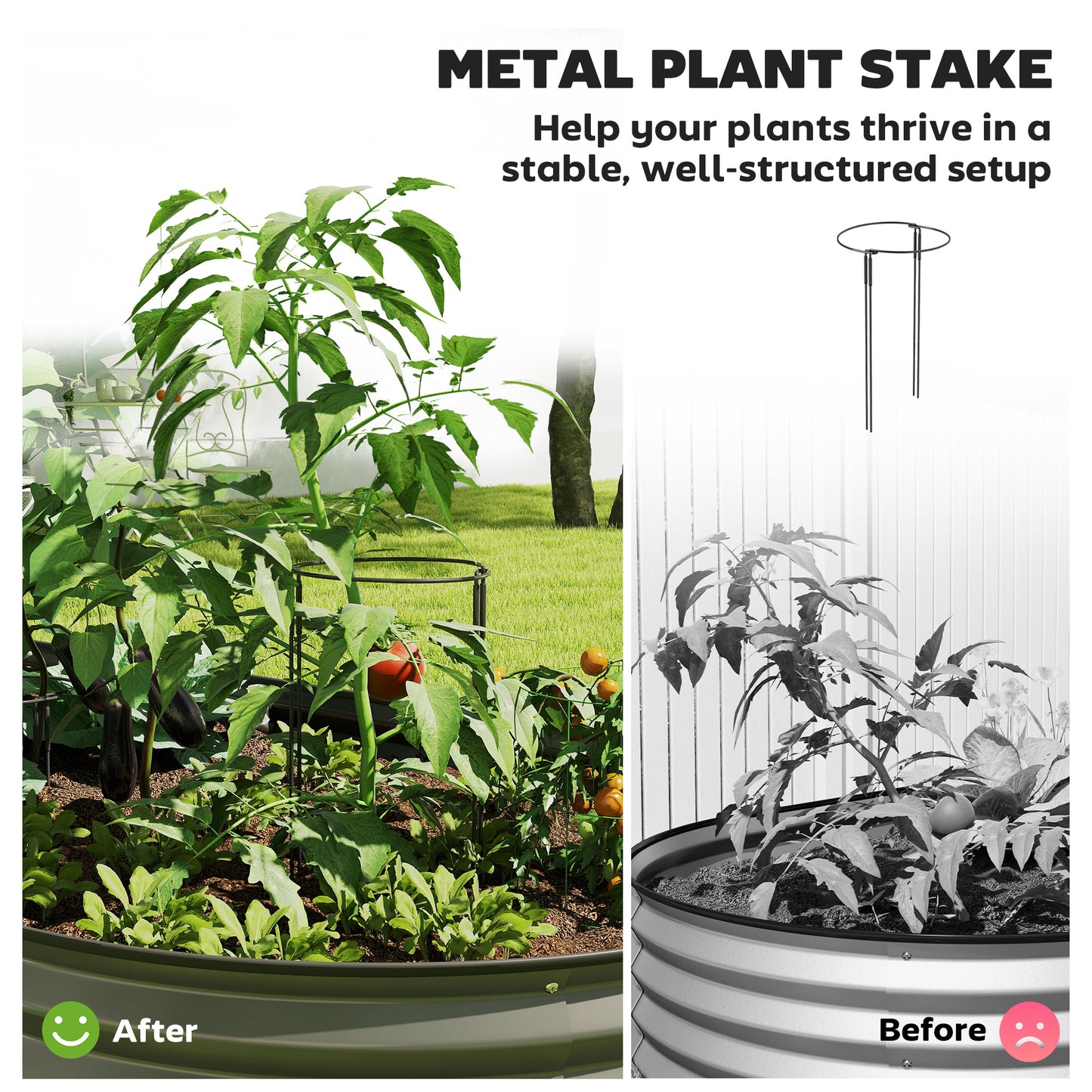 7' x 3' x 1' Large Outdoor Planter Box, Galvanized Raised Garden Bed with Metal Plant Stake, Dark Grey
