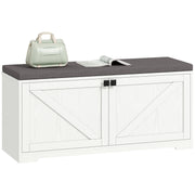 Shoe Storage Bench with Padded Seat, Entryway Bench Holds up to 352 lb, Shoe Organizer, 8 Pairs, White Wood Grain