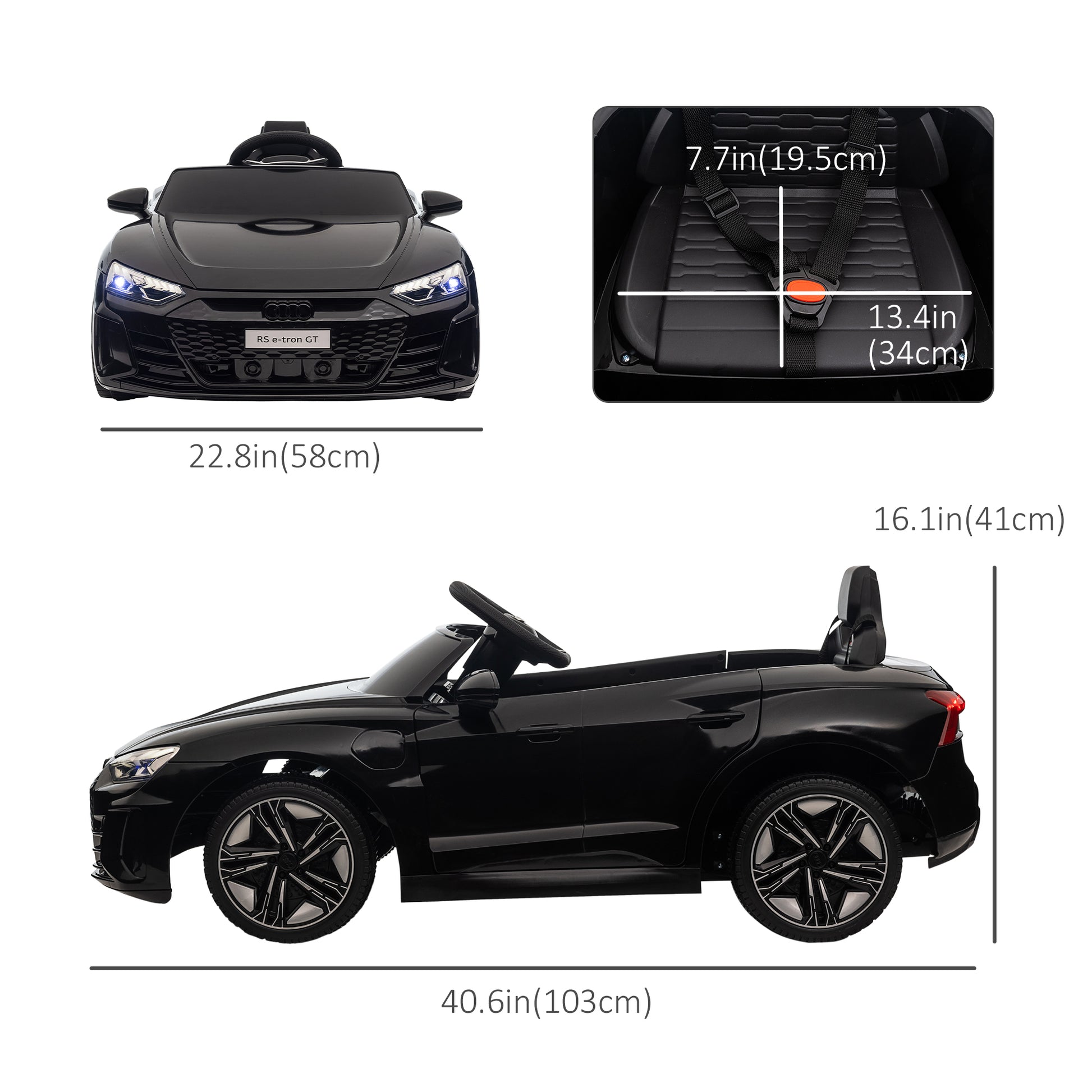 Aosom Ride-On Toy On Car with Remote Control, 12V 3.1 MPH Electric Ride for Kids w/ Suspension System, Horn Honking, Black