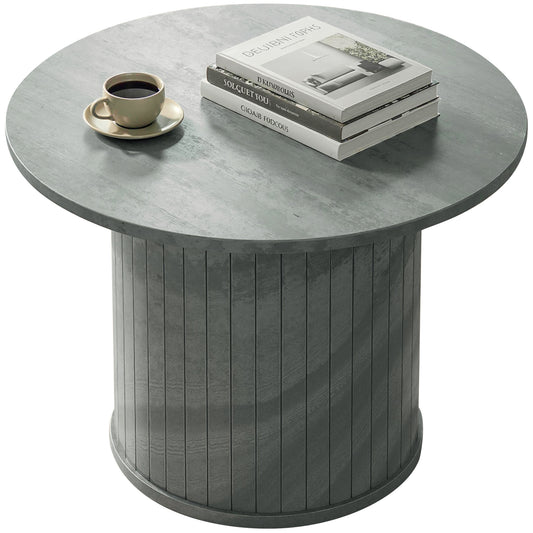 Round Coffee Table, 24" Center Table, Cement Grey