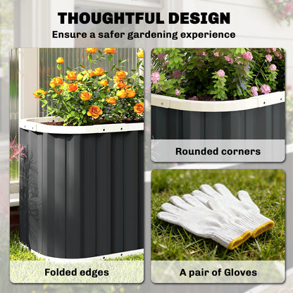 Galvanized Raised Garden Bed, Deep Root Planter Box, Outdoor Garden Bed with Plant Labels, 7' x 2' x 2', Dark Grey
