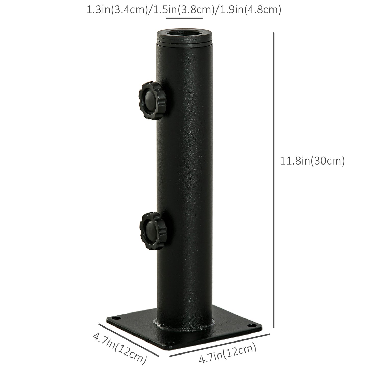 Deck Mount Umbrella Holder, Outdoor Umbrella Base Stand for Deck, Dock, Patios Garden, Pontoon, Black