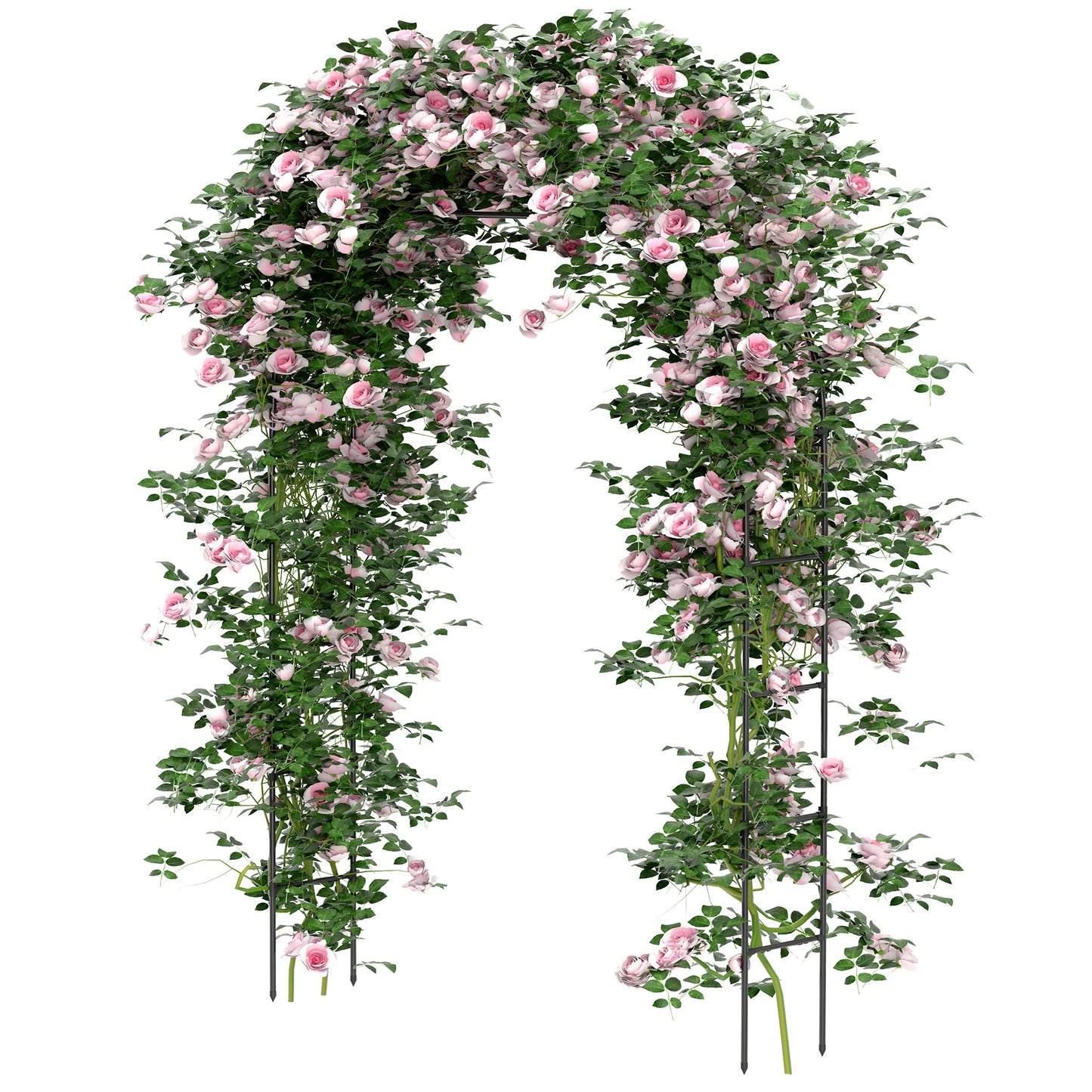 8FT Metal Garden Arch Trellis for Climbing Plants, Ceremony, Wedding Decoration, Black
