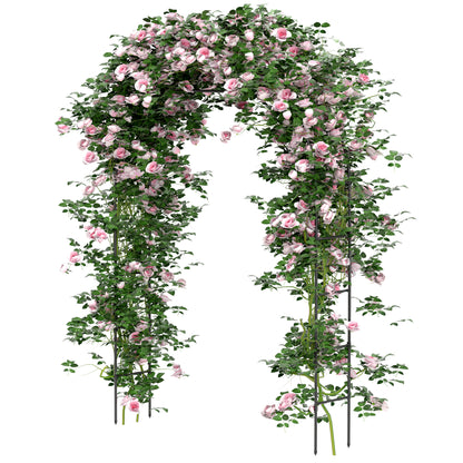 8FT Metal Garden Arch Trellis for Climbing Plants, Ceremony, Wedding Decoration, Black