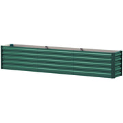 8 x 1.3 x 1.5ft Galvanized Raised Garden Bed, Reinforced Outdoor Planter Box with Open Bottom, Green