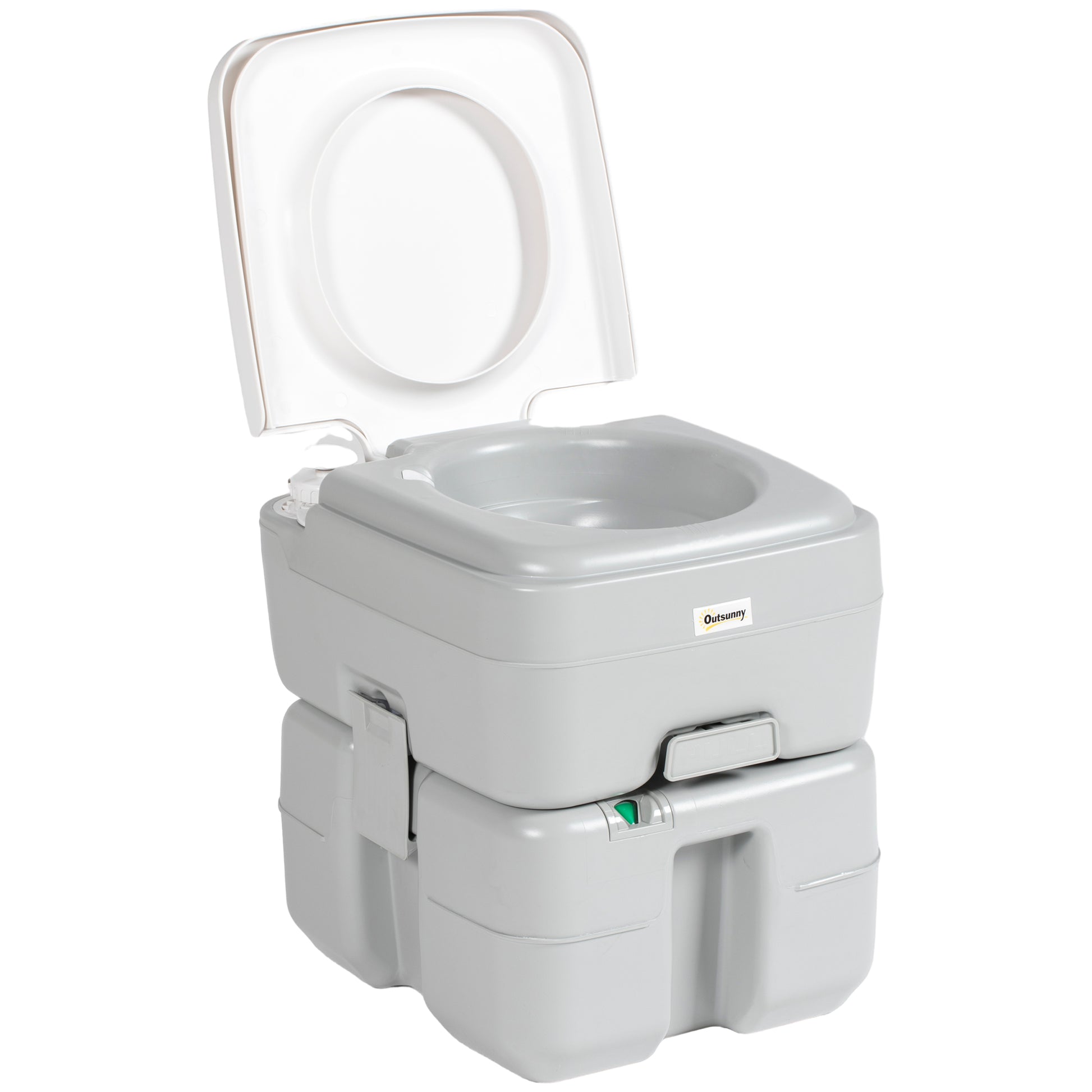 Porta Potty, 5.3 Gallon Portable Toilet with Level Indicator and Anti-Leak Pump for Camping, Boating, Hiking, Travel, RV