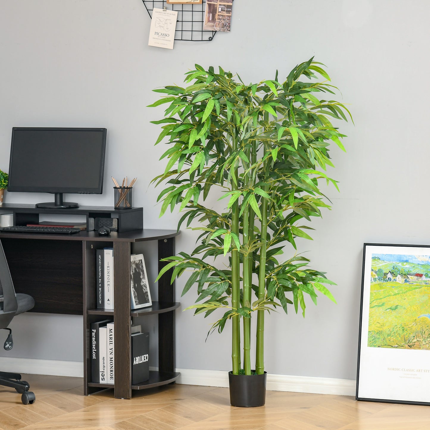 5.3ft Artificial Tree, Indoor Fake Bamboo with Pot, for Home, Office, and Living Room Decor