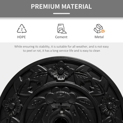 20 lb Heavy Duty Half Umbrella Base, Outdoor Concrete Umbrella Stand, Patio Half Round Base for Market Umbrella, Black