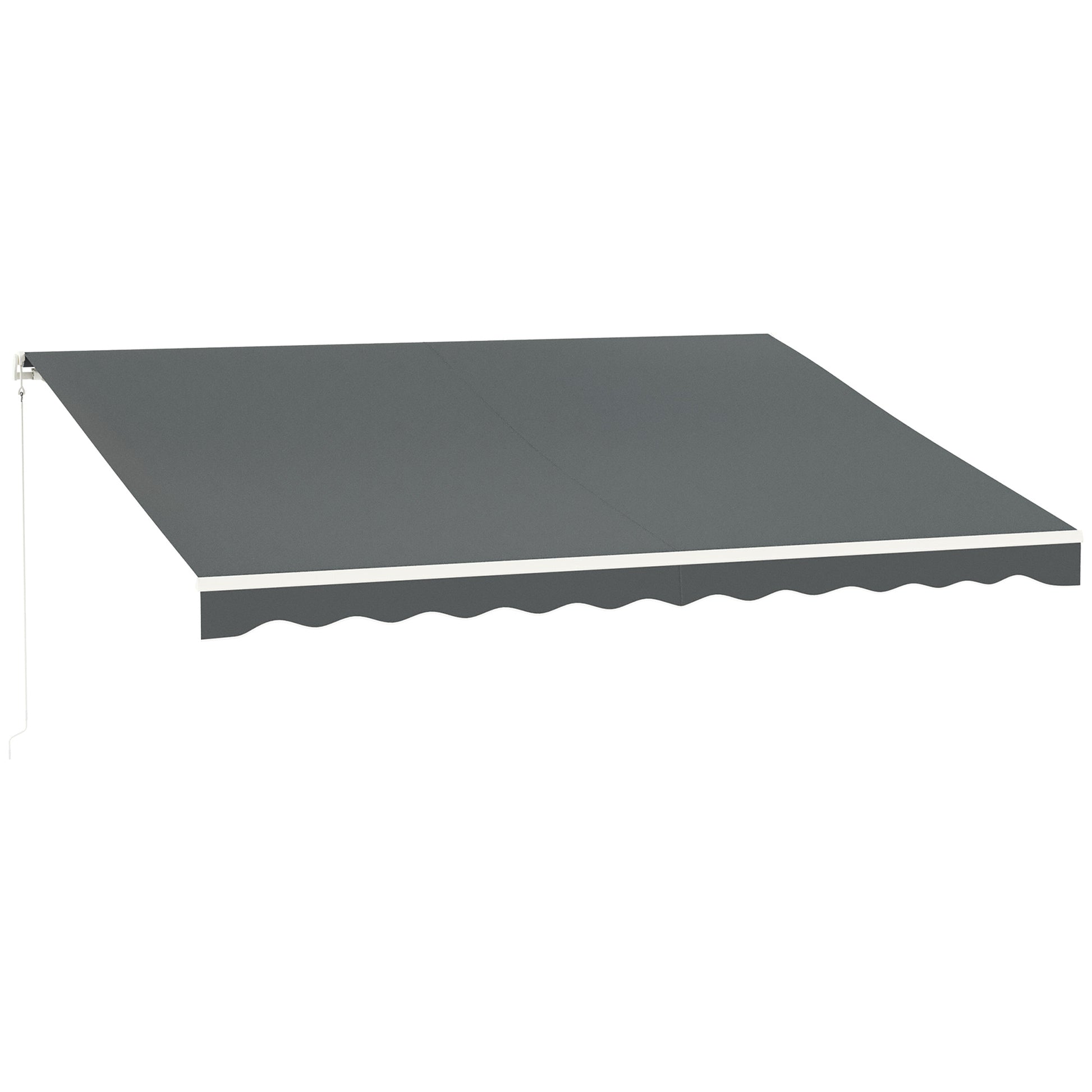 13' x 10' Electric Awning, Retractable Awning Sun Shade Shelter with Remote Controller, Manual Crank Handle and Aluminum Frame, for Deck, Balcony, Yard, Grey