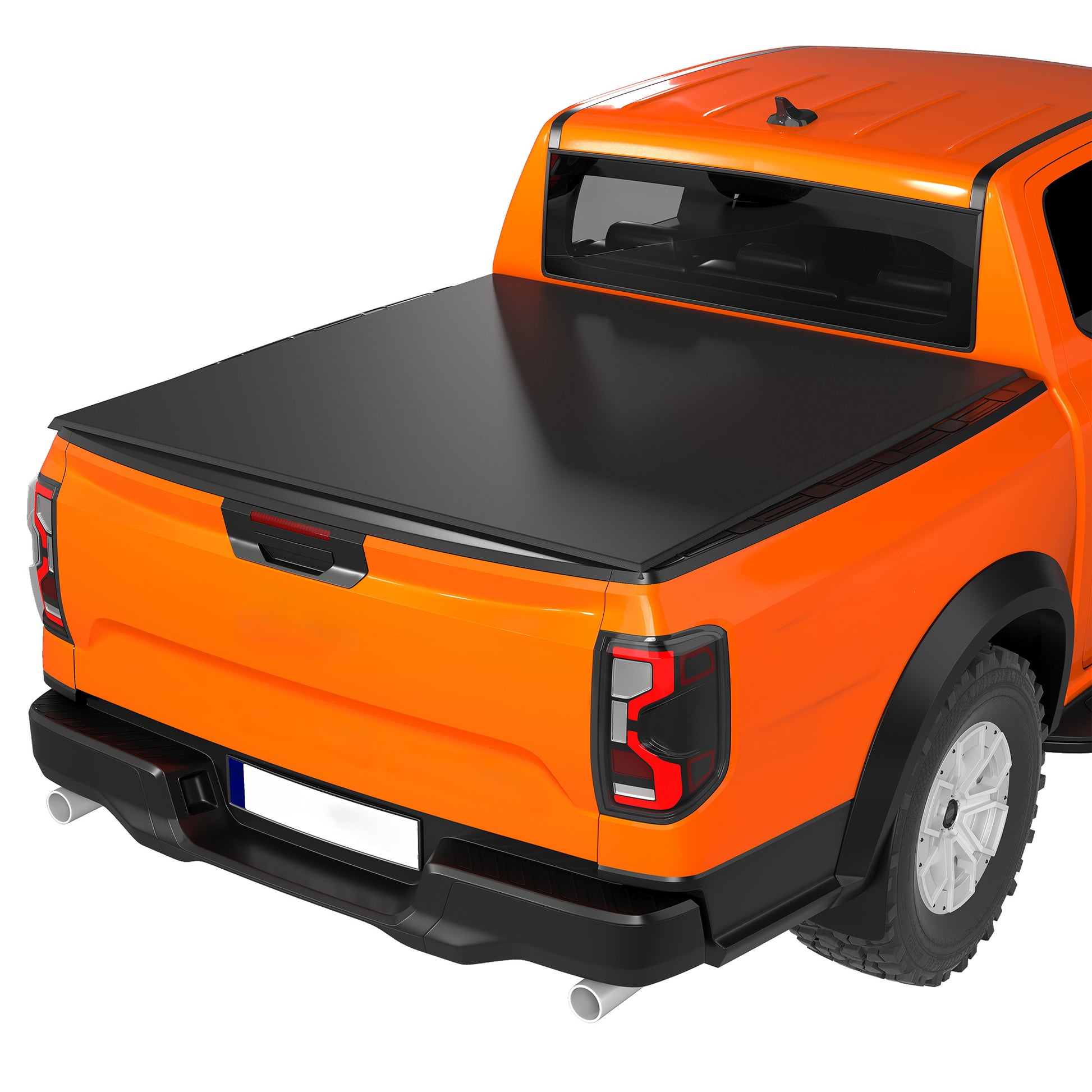 5'6'' Soft Tri-Fold Truck Bed Tonneau Cover for 5.5 ft Bed, Truck Bed Cover with Seal Strip, Black