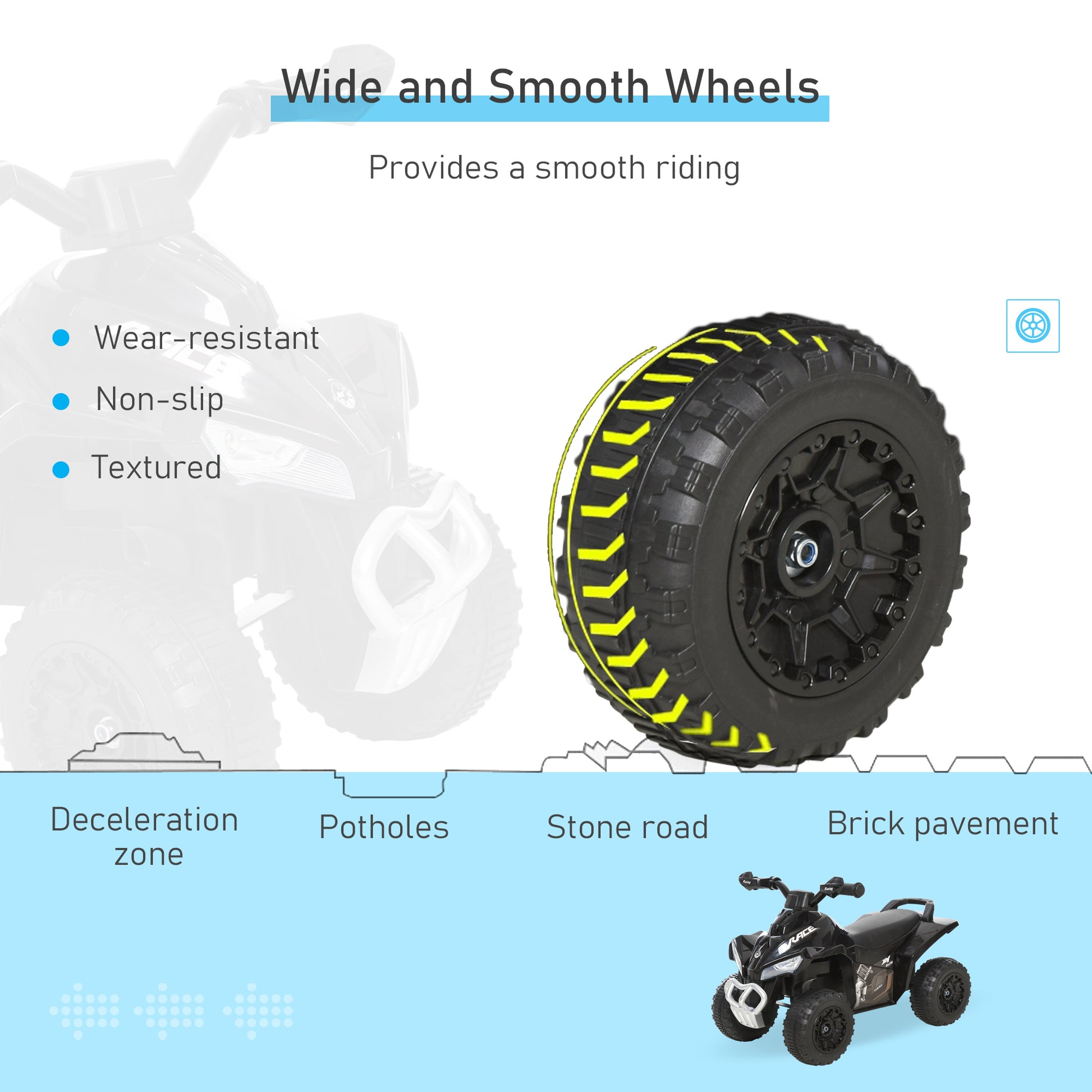 Aosom No Power Baby Ride on Toy for Toddler, Kids Ride on Car Foot to Floor Sliding 4 Wheels with Music, Lightening, for 18-36 Months Black