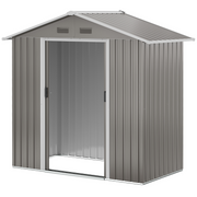 6.5x3.5ft Metal Garden Storage Shed for Outdoor Tool Storage with Double Sliding Doors and Vents, Grey