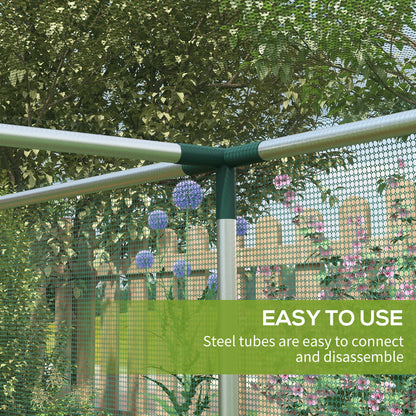 Galvanized Steel Crop Cage, Plant Protection Tent with Zippered Door, 12' x 4', Green