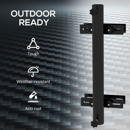 Patio Umbrella Holder Stand for Deck Railing, Umbrella Deck Mount Bracket with Adjustable Clamps, Black