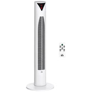 Freestanding Tower Fan Cooling for Home Bedroom with 3 Speed, 12h Timer, Oscillating, LED Sensor Panel, Remote Controller, White