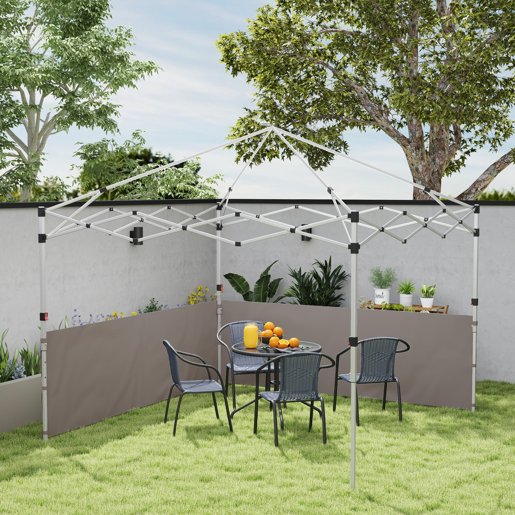 Canopy Sidewalls for 10' x 10' or 10' x 20' Pop up Canopy, 2 PCS Canopy Half Walls Only, Grey
