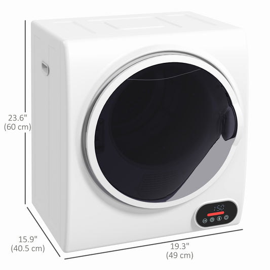 1.5 cu.ft Portable Compact Clothes Laundry Dryer with Intelligent Drying for Apartments Dorms RVs, 850W, White