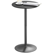 Round Table for 2, 40.2 Inch Bar Height Pub Table with Steel Frame, Non-Slip Base for Living Room, Kitchen, Black