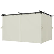 10' x 13' Pergola with Retractable Canopy and Curtains, UPF30+ Sun Shade Shelter for Grill, Garden, Backyard, Deck