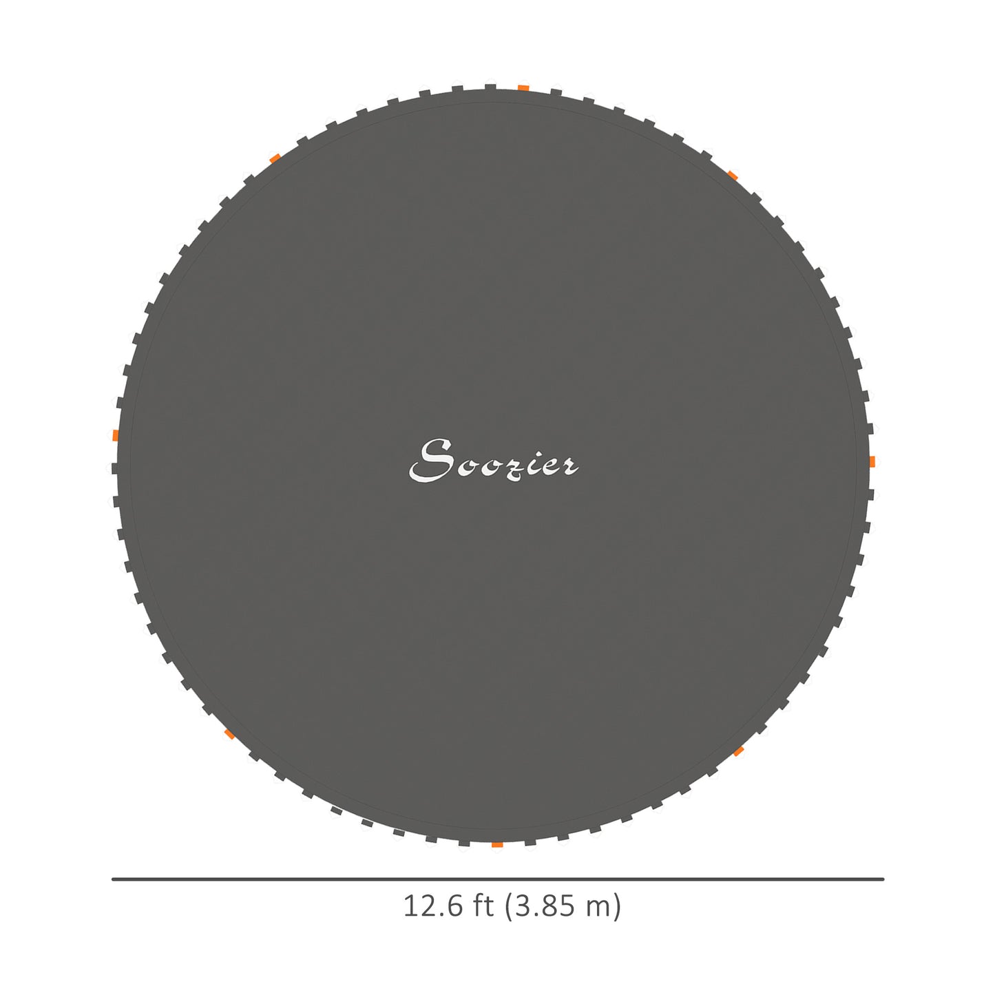 Soozier Trampoline Replacement Mat, Fits 14' Trampoline w/ 80 V-Hooks & 5.5" Springs (Spring & Frame not Included), Black