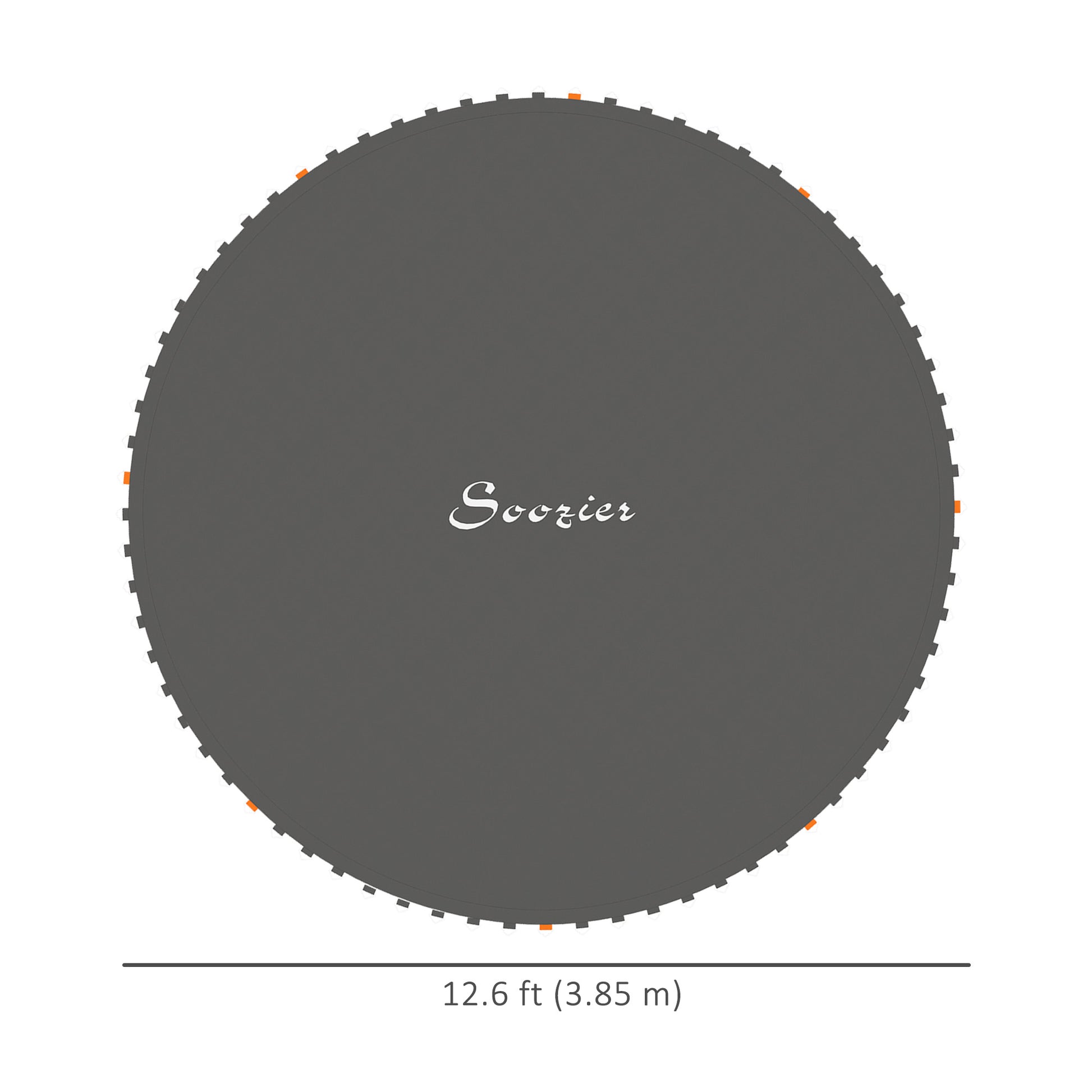Soozier Trampoline Replacement Mat, Fits 14' Trampoline w/ 80 V-Hooks & 5.5" Springs (Spring & Frame not Included), Black