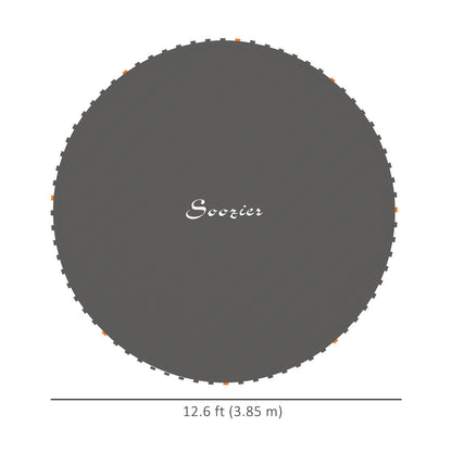 Soozier Trampoline Replacement Mat, Fits 14' Trampoline w/ 80 V-Hooks & 5.5" Springs (Spring & Frame not Included), Black