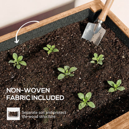 4-Tier Raised Garden Bed, 33.5" x 18" x 55" Vertical Wooden Outdoor Planter Box with Drainage Holes and Fabric Liner