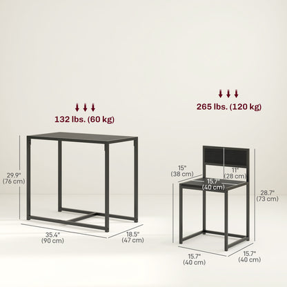Dining Table Set, Industrial Dining Set for 2, Kitchen Table and Chairs for Small Space, Dining Room Table with Chairs
