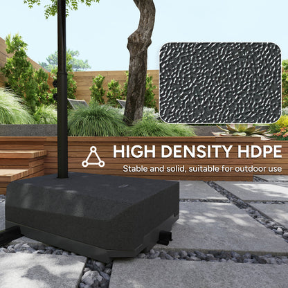Umbrella Base Plastic Umbrella Stand for Cantilever Umbrella with Wheels, Heavy Duty Umbrella Stand, Water/Sand Filled