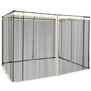 Replacement Mosquito Netting for Gazebo 10' x 10' Black Screen Walls for Canopy with Zippers for Parties and Outdoor Activities, Cream White