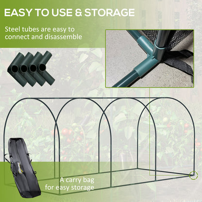 9' x 4' Crop Cage, Garden Plant Protector, with 3 Zippered Doors and 4 Ground Stakes, for Garden, Yard, Lawn, Green
