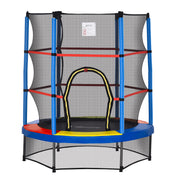 55" Kids Trampoline with Enclosure Net for Indoor/Outdoor, Trampoline for Boys and Girls Age 3-6 Years, Multi-Coloured