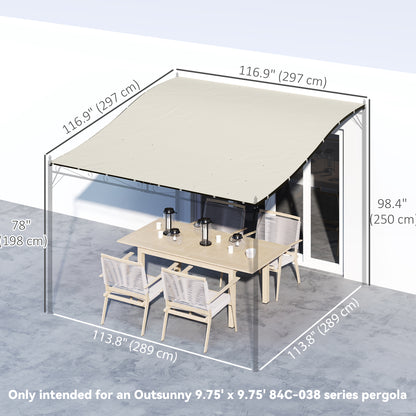 Pergola Canopy Replacement, Pergola Shade Cover for 10' x 10' Pergola ( 84C-038 Series), Beige