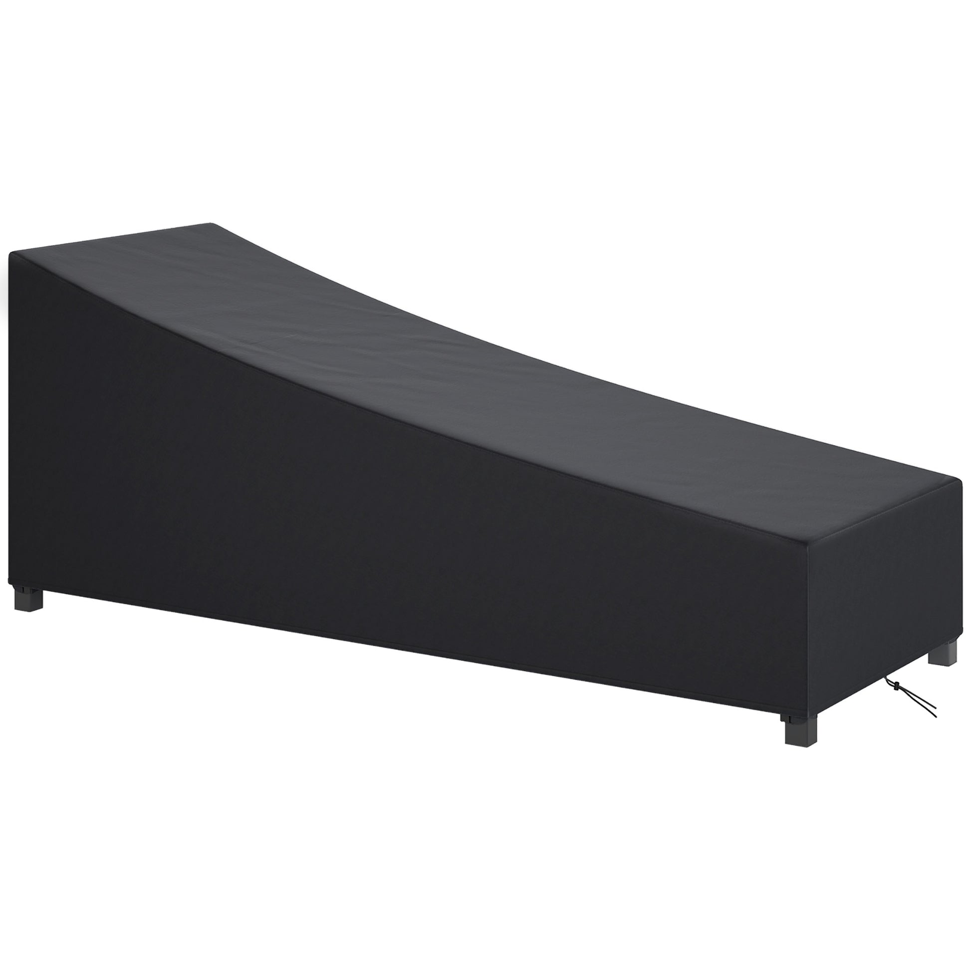 Waterproof Patio Lounge Chair Cover, 420D Outdoor Chaise Lounger Protective Cover with Sealed Seams, Storage Bag, Black