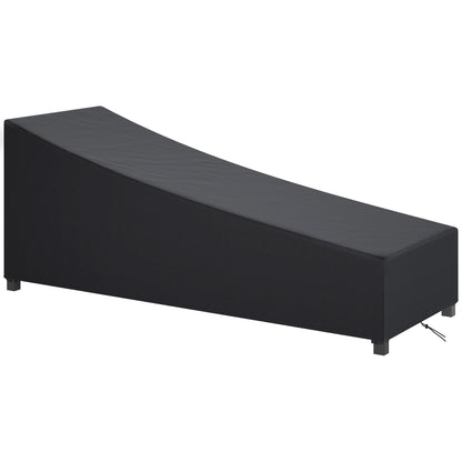 Waterproof Patio Lounge Chair Cover, 420D Outdoor Chaise Lounger Protective Cover with Sealed Seams, Storage Bag, Black