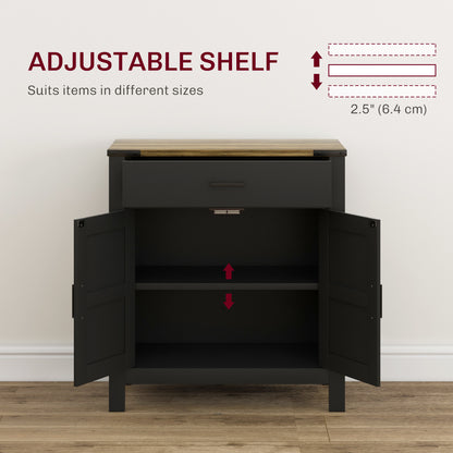 Sideboard Buffet Cabinet, Farmhouse Kitchen Storage Cabinet w/ Drawer and Shelf for Living Room, Entryway