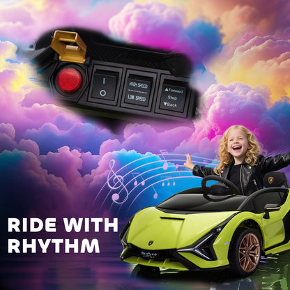 Aosom Compatible 12V Battery-powered Kids Electric Ride On Car Toy with Parental Remote Control Music Lights MP3 Green