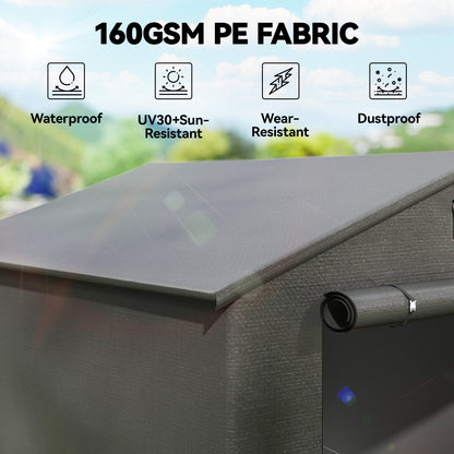 8' x 6' Portable Shed, Waterproof Bike Tent with Roll-up Zipper Door, Vent and Galvanised Metal Frame, Dark Grey