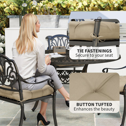 4-Piece Seat Cushion Pillows Replacement, Patio Chair Cushions Set with Ties for Indoor Outdoor