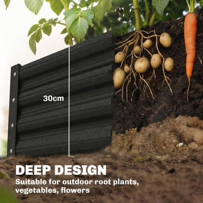 8 x 4 x 1ft Galvanized Raised Garden Bed, Reinforced Outdoor Planter Box with Open Bottom, Black