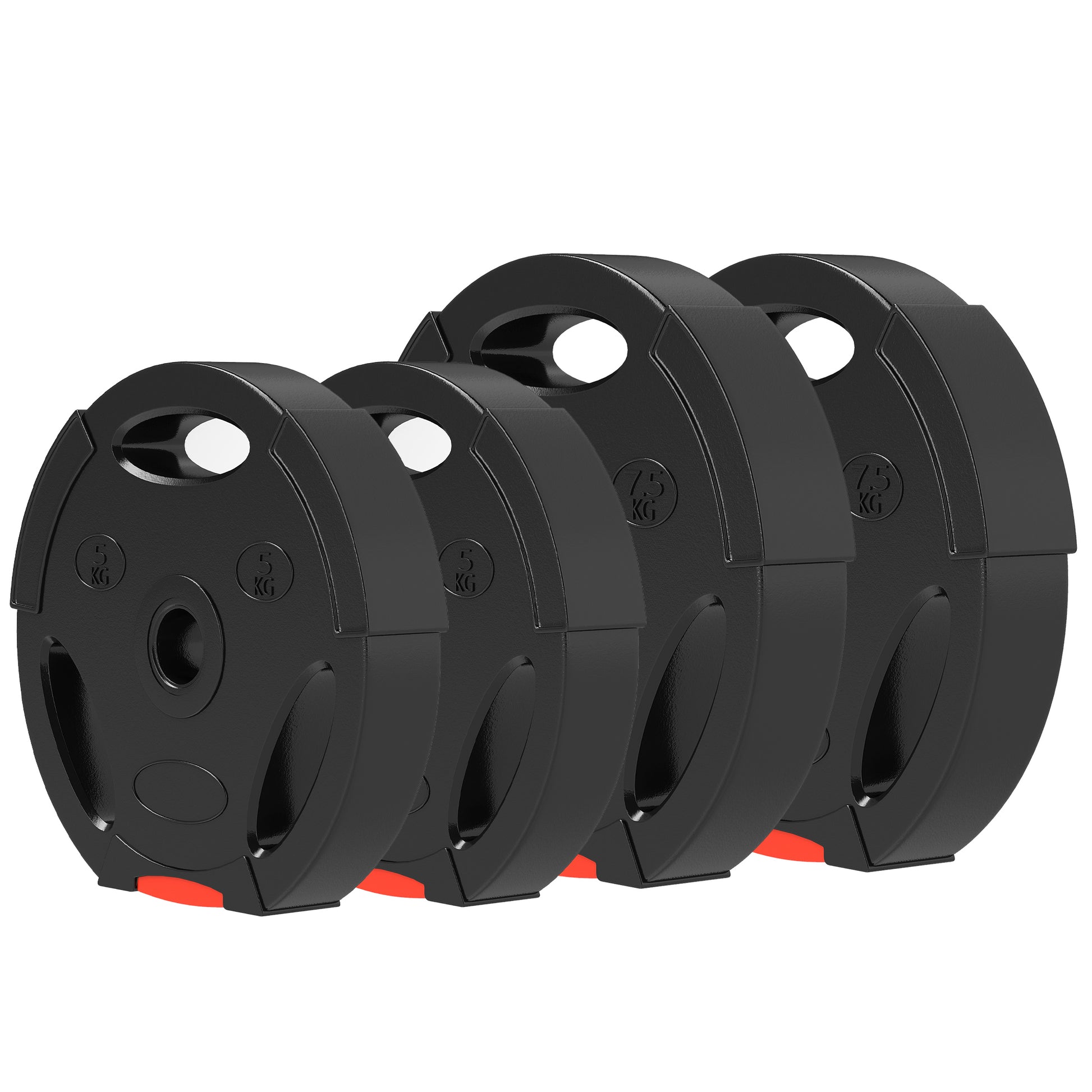 Soozier 1-Inch Weight Plates, Barbell Weights Set for Weightlifting and Strength Training, 2 x 17lbs + 2 x 11lbs