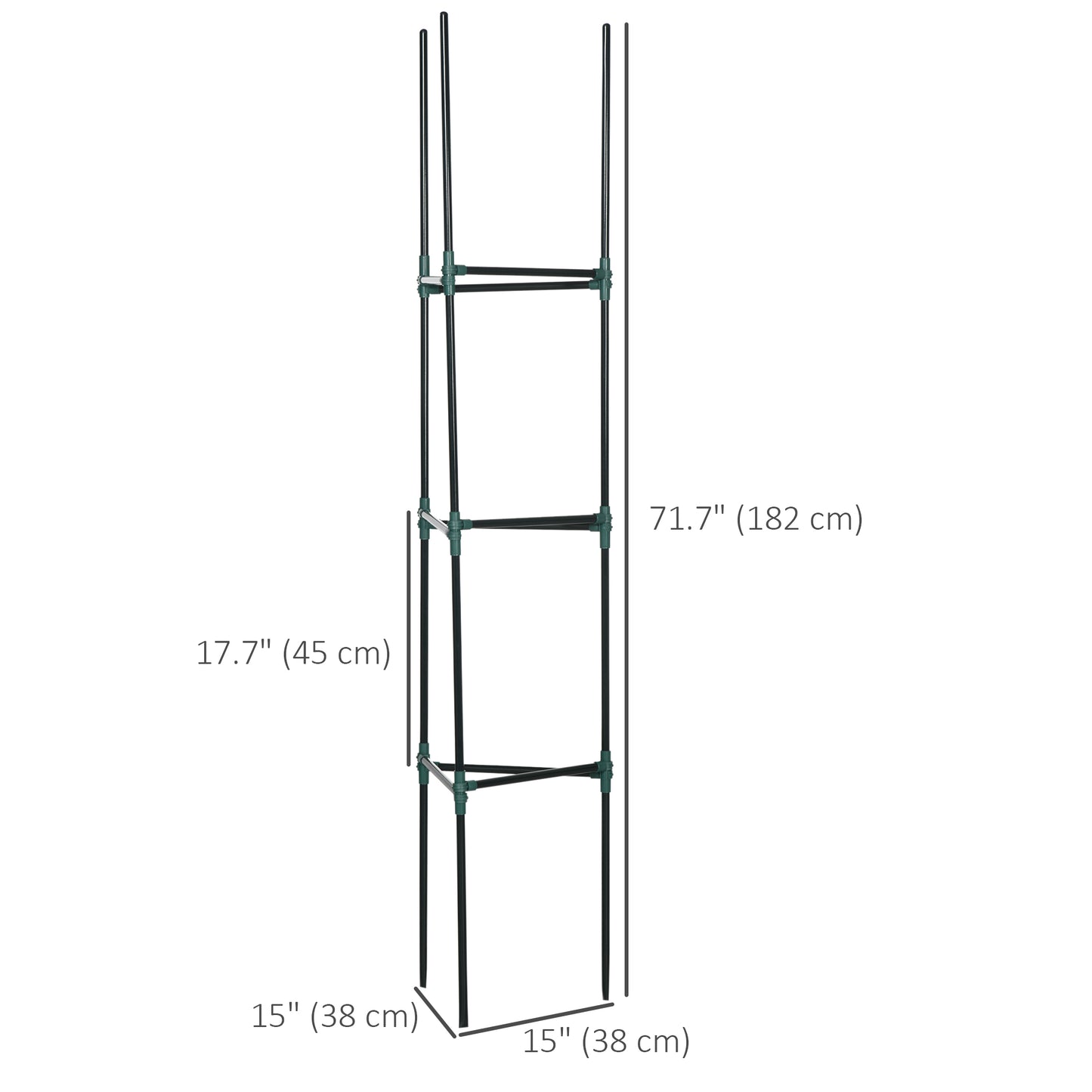 3 Pack Tomato Cage Set, 72 Inch DIY Tomato Plant Support Trellis, Tomato Trellis for Climbing Vegetables, Flowers and Fruits, Dark Green