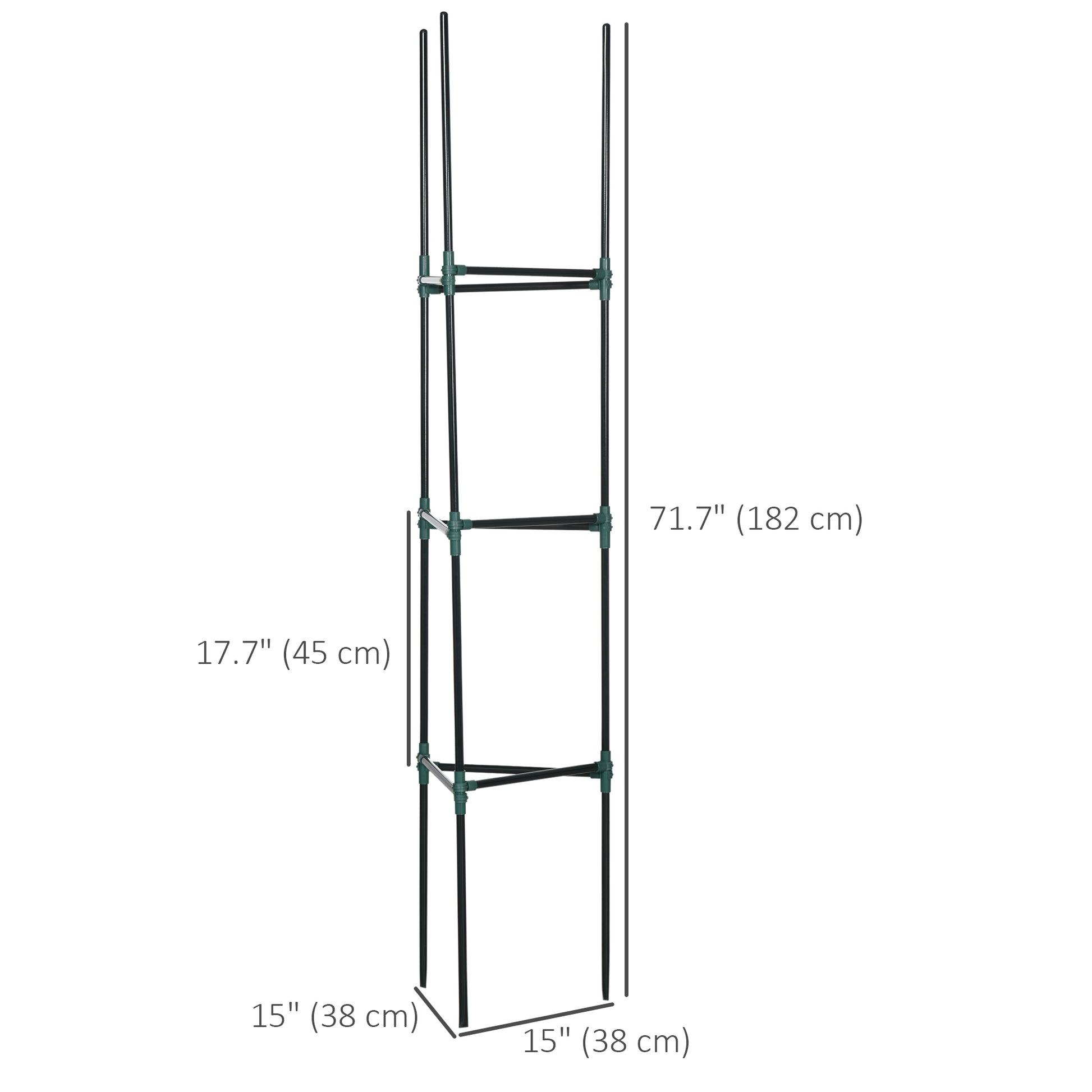 3 Pack Tomato Cage Set, 72 Inch DIY Tomato Plant Support Trellis, Tomato Trellis for Climbing Vegetables, Flowers and Fruits, Dark Green