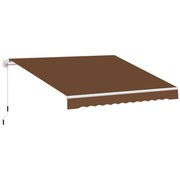 10' x 8' Manual Retractable Awning, Sun Shade Shelter Canopy, with Aluminum Frame and UV Protection for Patio Deck Yard Window Door, Coffee