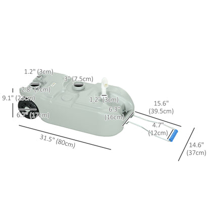 10.6 Gallon Portable RV Water Tank, Black or Grey Water Storage Tank, with Filling Ports, Handles and Wheels