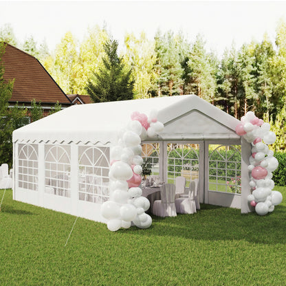 20'x13' Heavy Duty Event Tent Gazebo Portable Sun Shelter with Sidewalls White